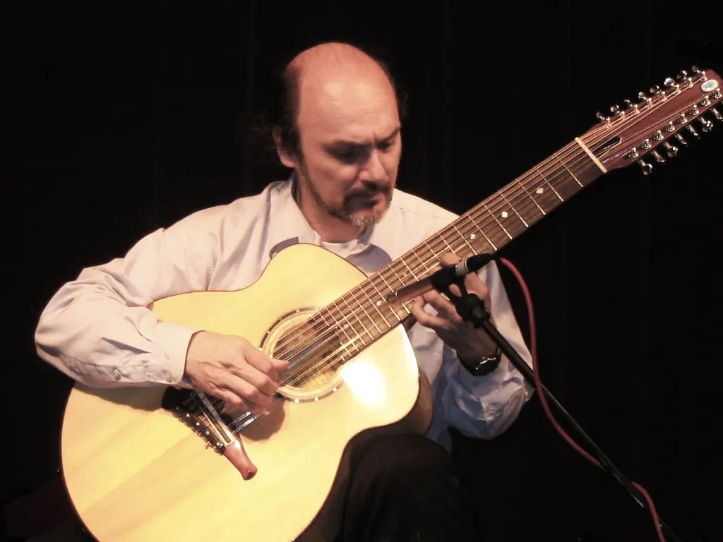 Sandor Szabo with 16 strings acoustic guitar